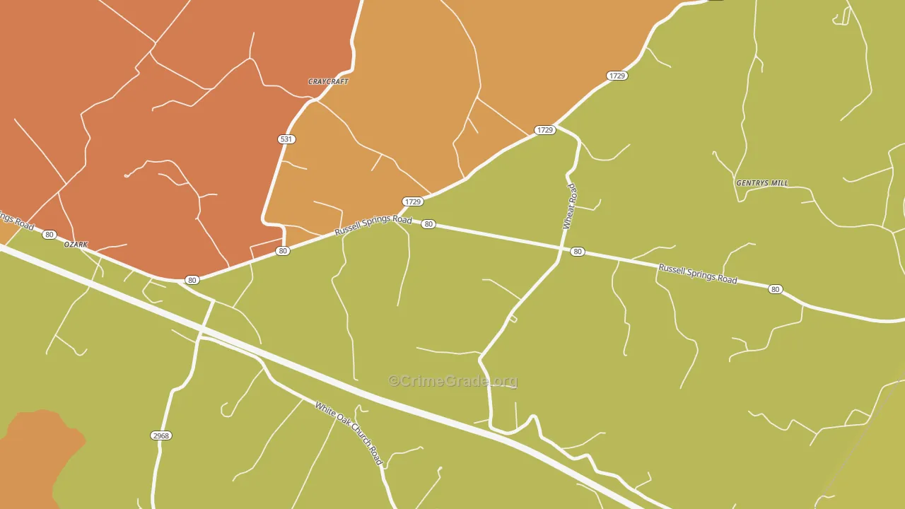 Craycraft, KY Map of Murder Rates
