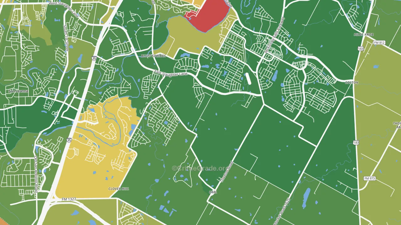 Creedmoor, TX Map of Murder Rates
