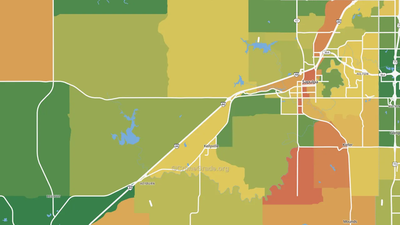 Creek County, OK Map of Murder Rates