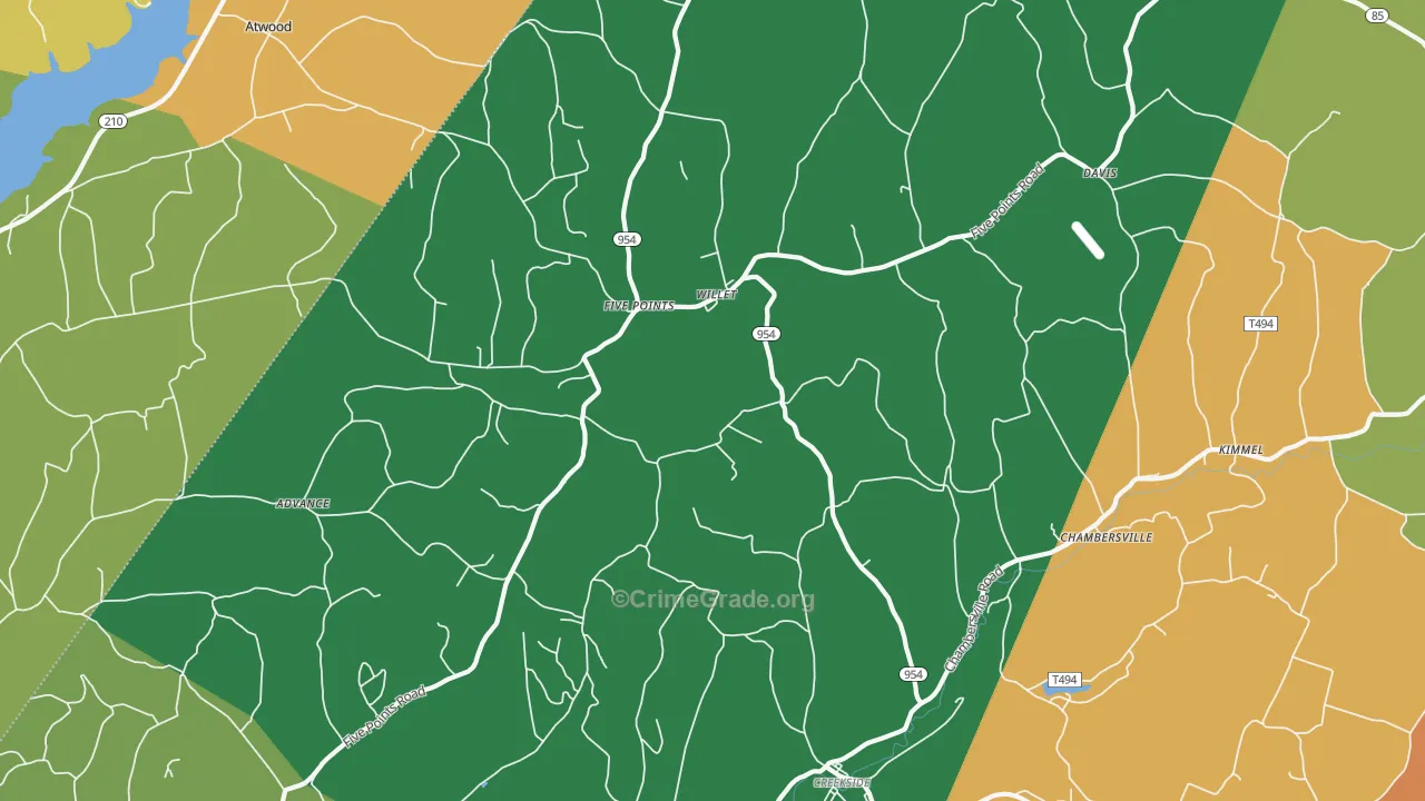 Creekside, PA Map of Murder Rates