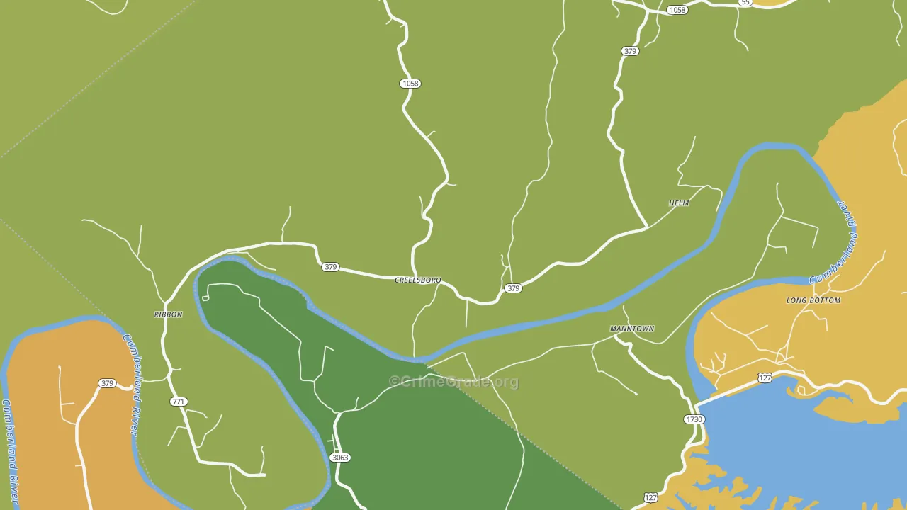 Creelsboro, KY Map of Murder Rates