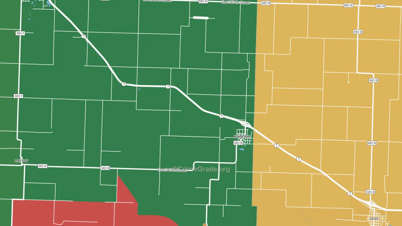 Creighton, MO Map of Murder Rates