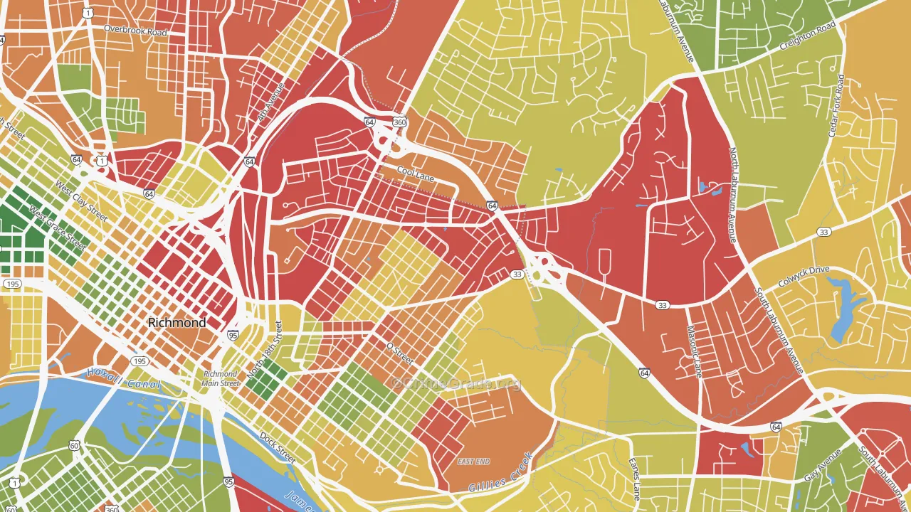 Creighton, Richmond, VA Map of Murder Rates