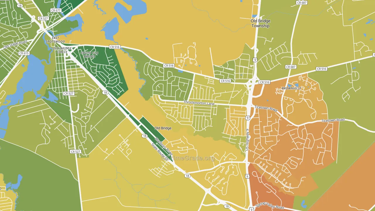 Creighton Village, Old Bridge, NJ Map of Murder Rates