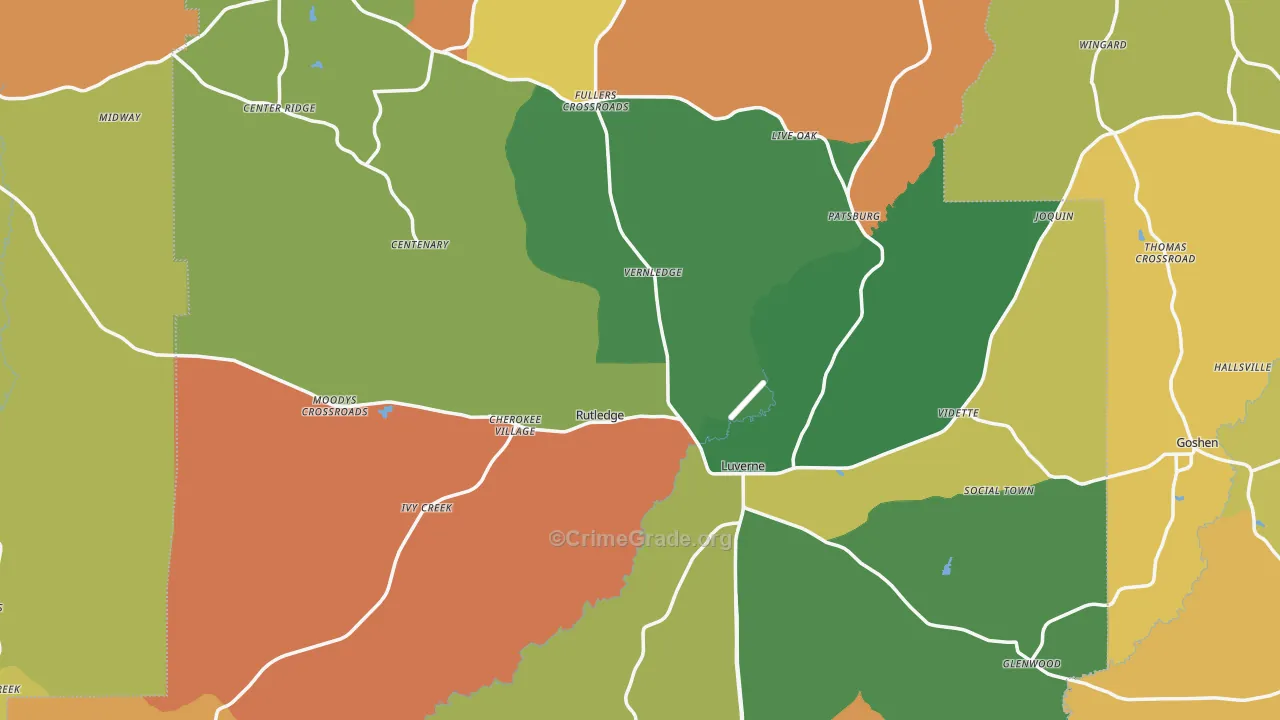 Crenshaw County, AL Map of Murder Rates