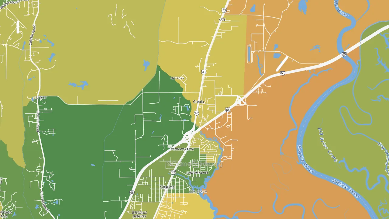 Creola, AL Map of Murder Rates