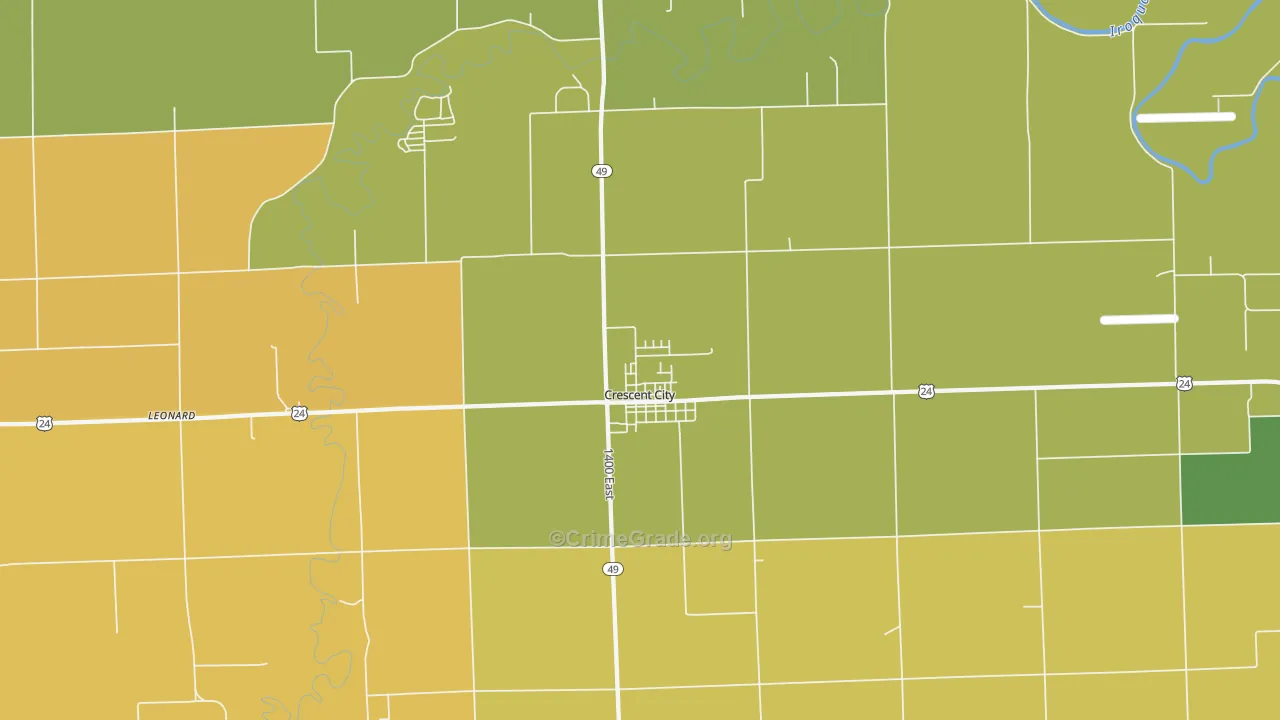 Crescent City, IL Map of Murder Rates