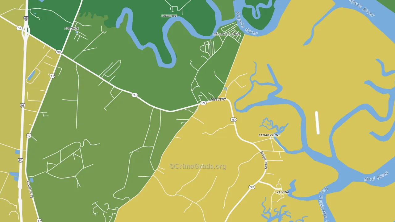 Crescent, GA Map of Murder Rates