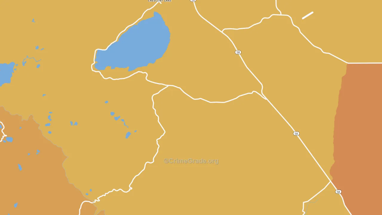 Crescent Lake, OR Map of Murder Rates