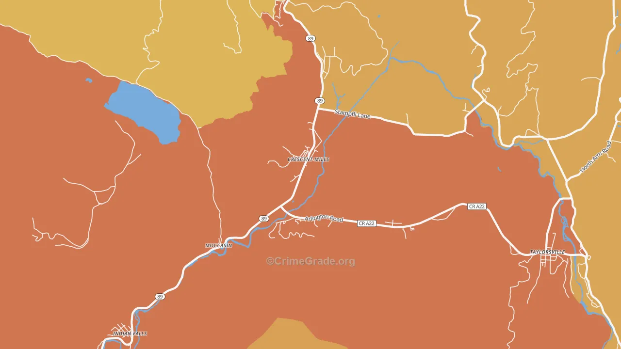 Crescent Mills, CA Map of Murder Rates