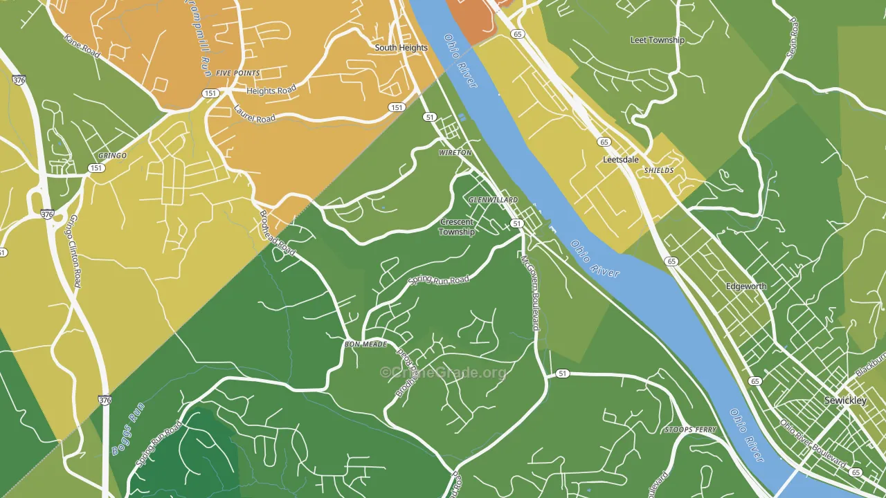 Crescent, PA Map of Murder Rates
