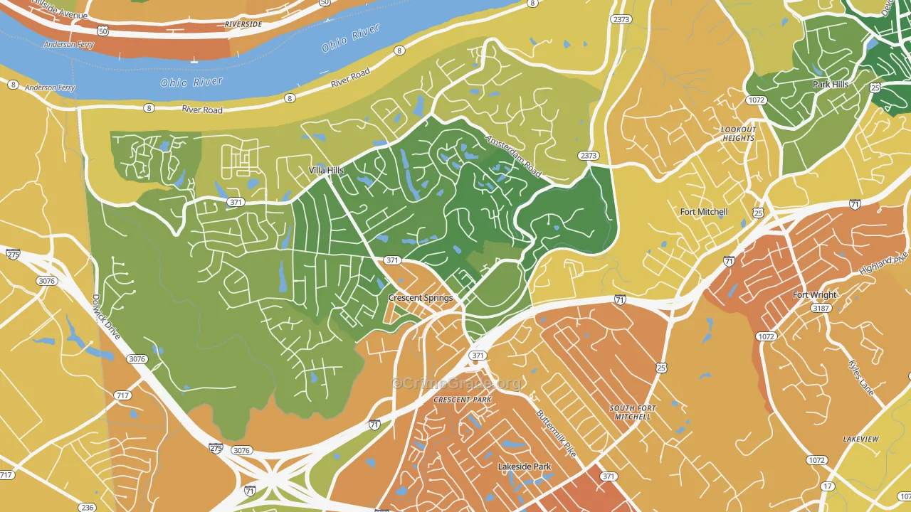 Crescent Springs, KY Map of Murder Rates