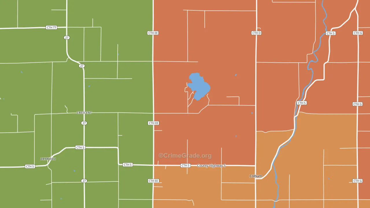 Crescent, WI Map of Murder Rates