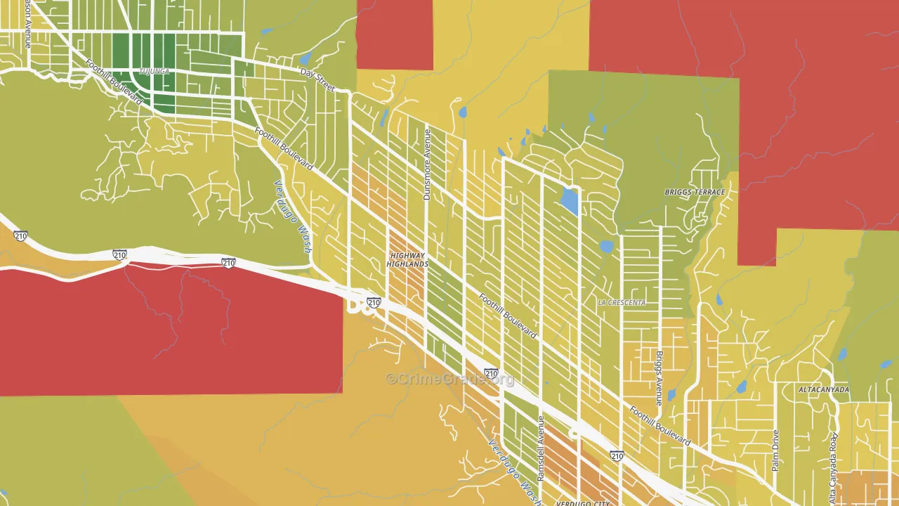 Crescenta Highlands, La Crescenta, CA Map of Murder Rates