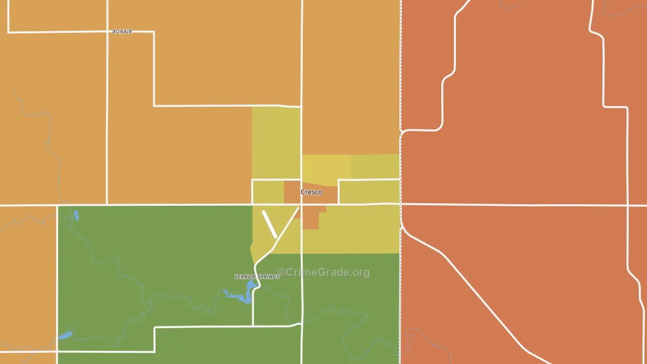 Cresco, IA Map of Murder Rates