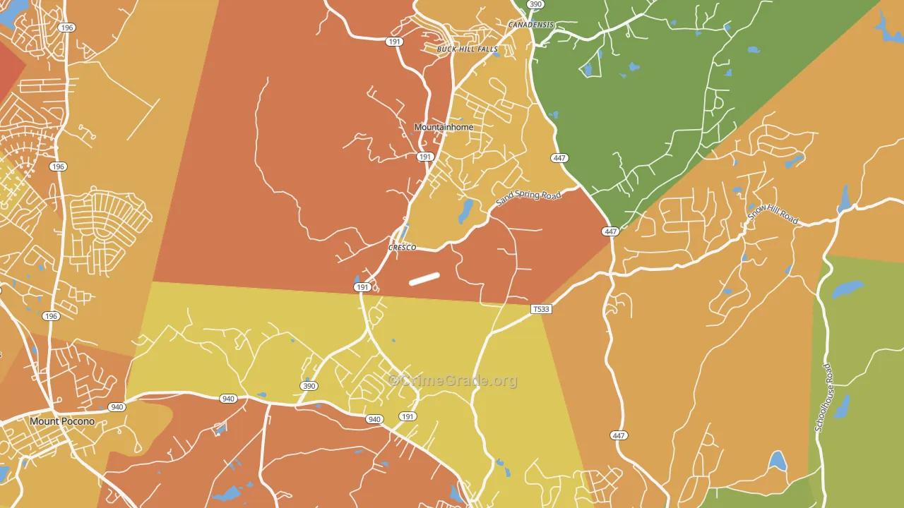 Cresco, PA Map of Murder Rates