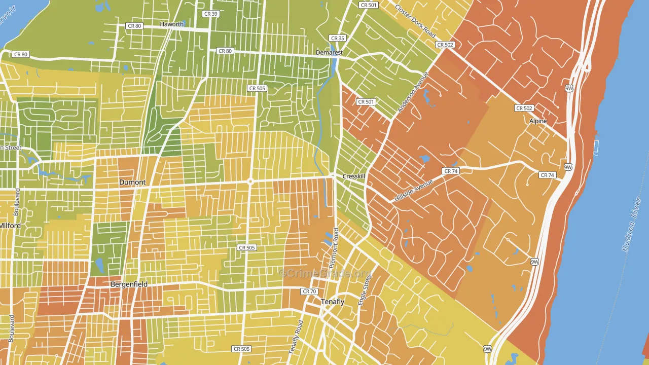 Cresskill, NJ Map of Murder Rates
