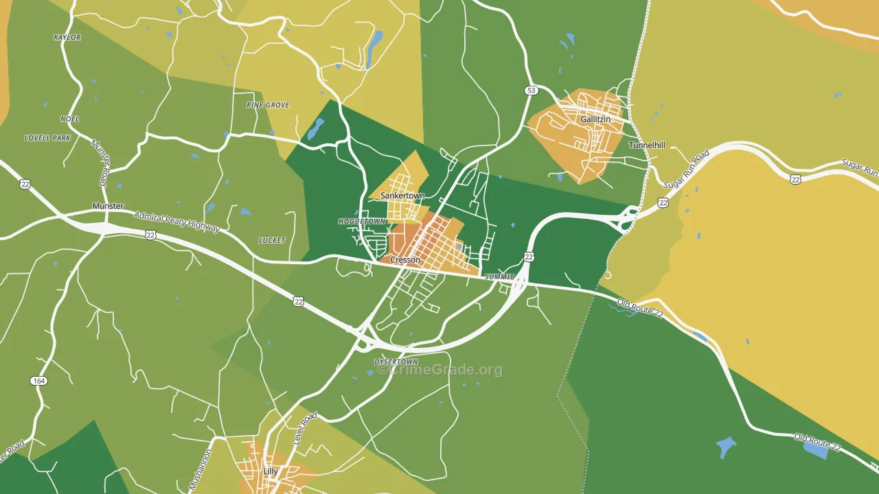 Cresson, PA Map of Murder Rates