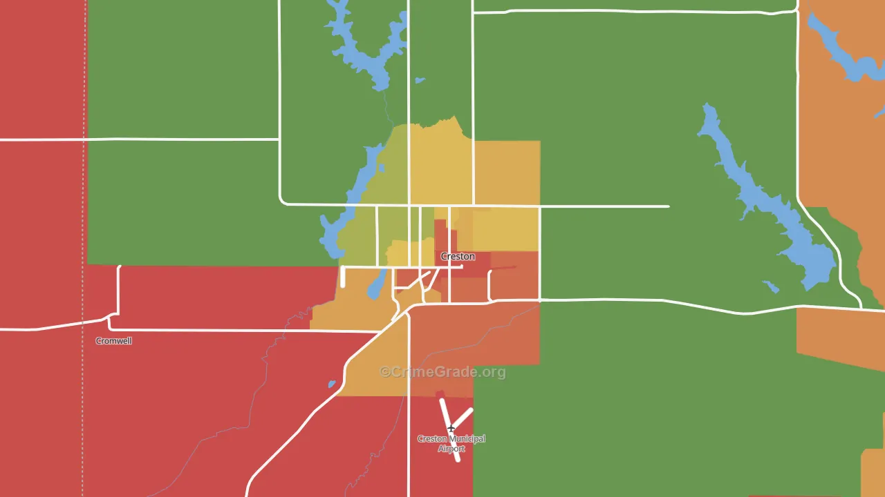 Creston, IA Map of Murder Rates