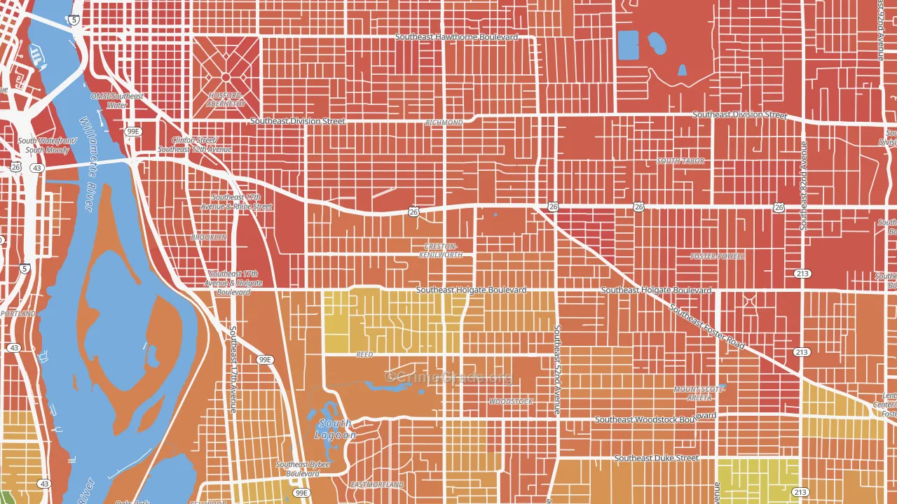 Creston-Kenilworth, Portland, OR Map of Murder Rates