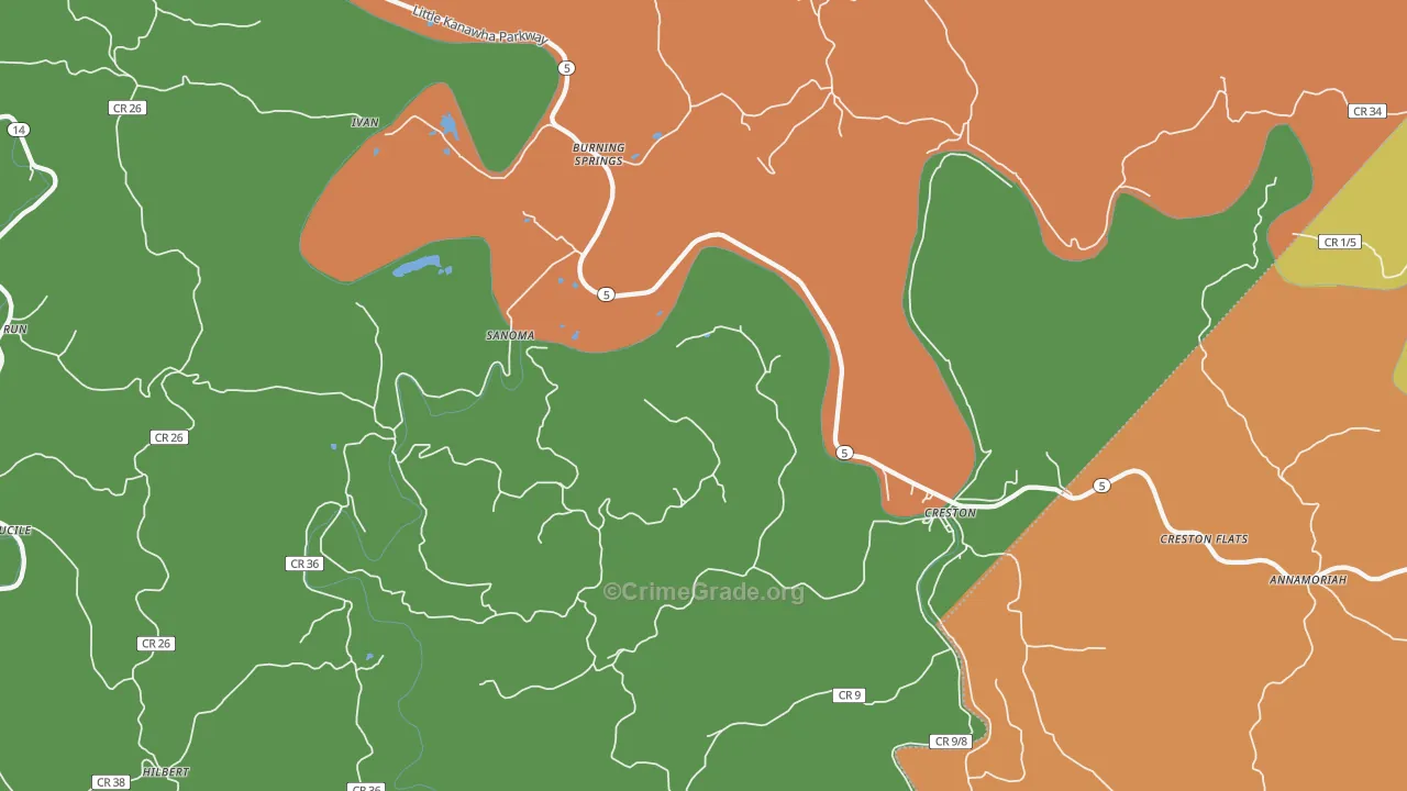 Creston, WV Map of Murder Rates