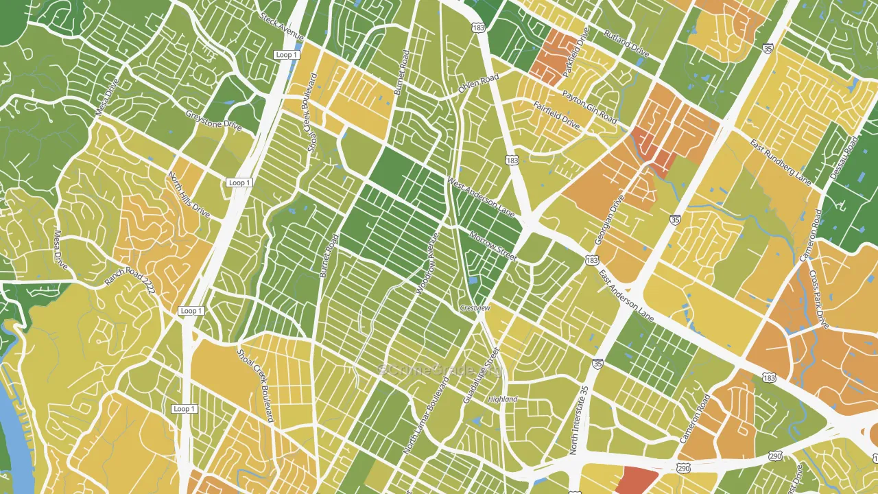 Crestview, Austin, TX Map of Murder Rates