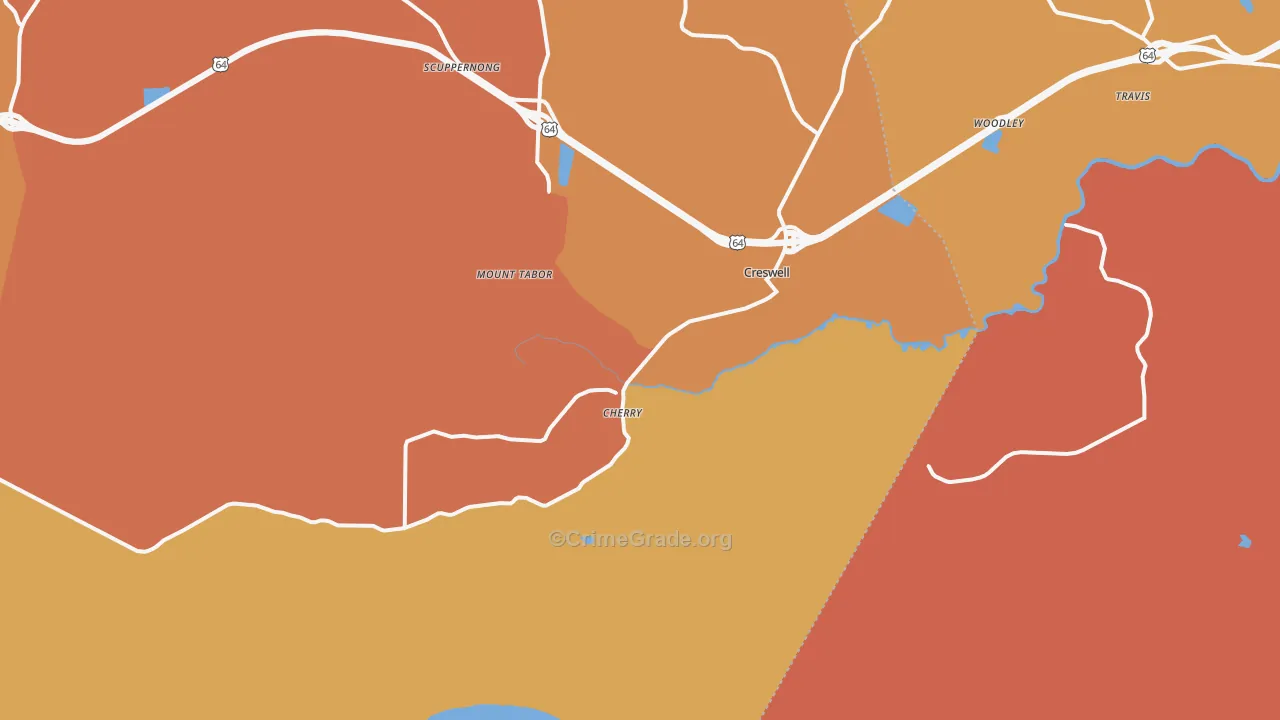 Creswell, NC Map of Murder Rates