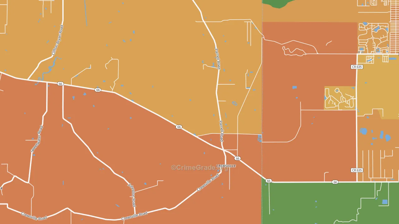 Crewsville, FL Map of Murder Rates