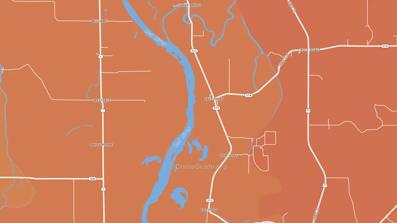 Crichton, LA Map of Murder Rates