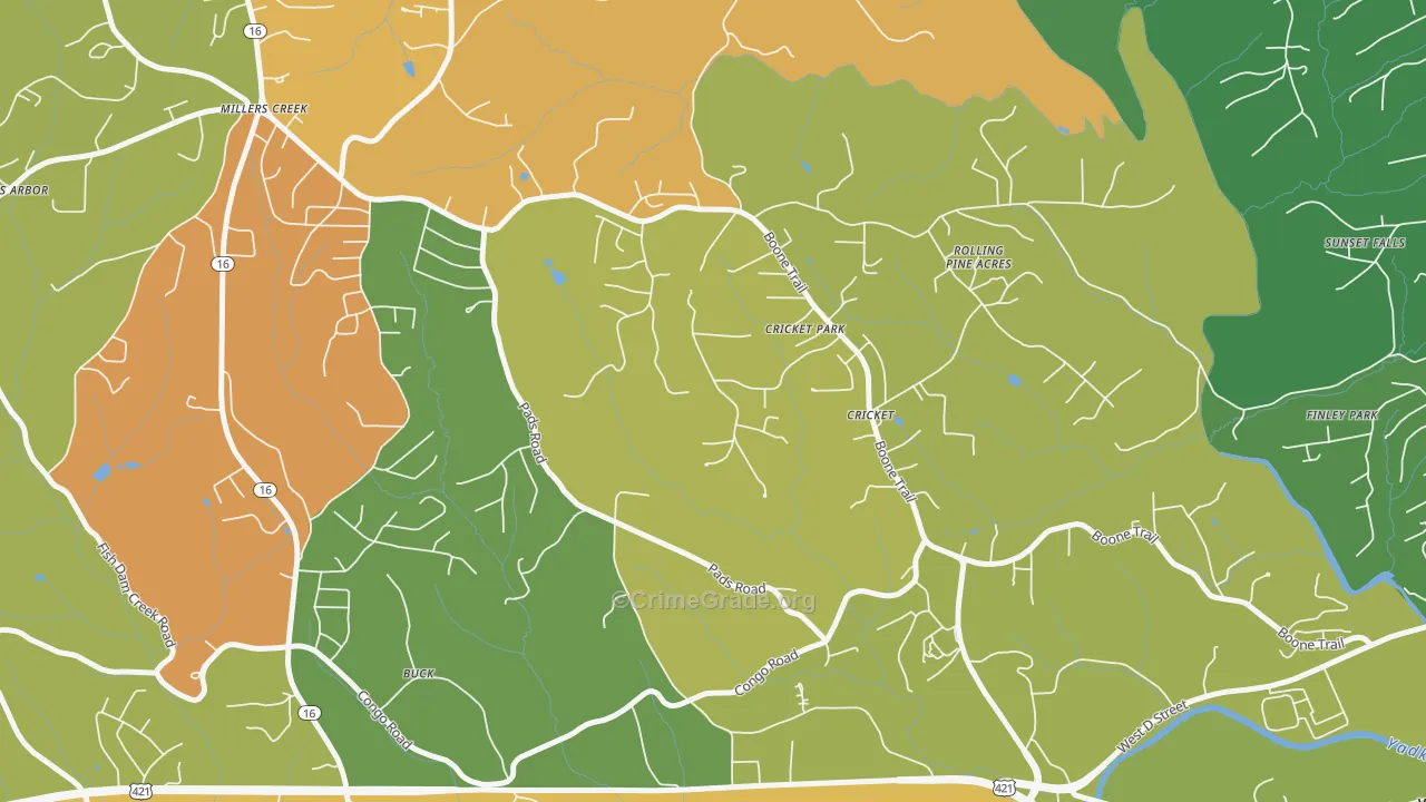 Cricket, NC Map of Murder Rates