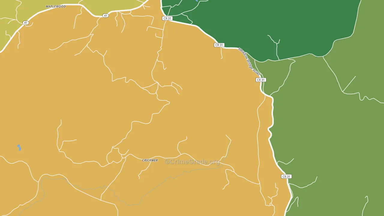 Crickmer, WV Map of Murder Rates
