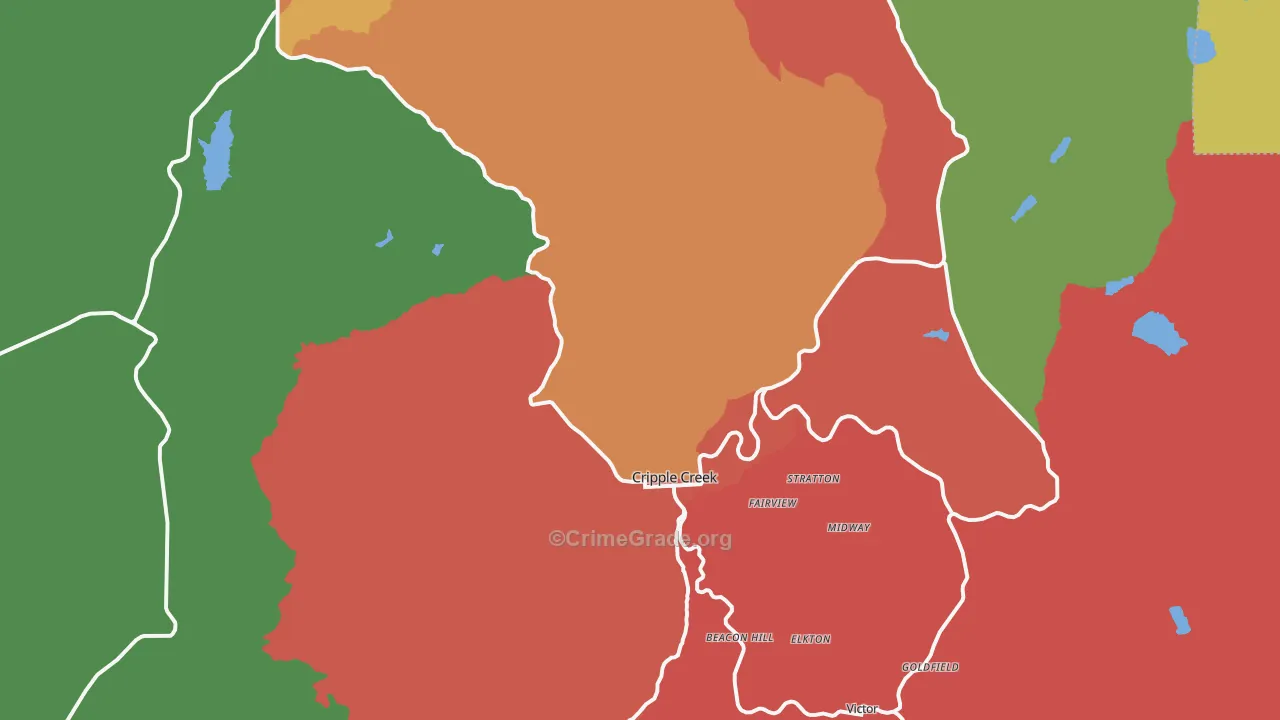 Cripple Creek, CO Map of Murder Rates