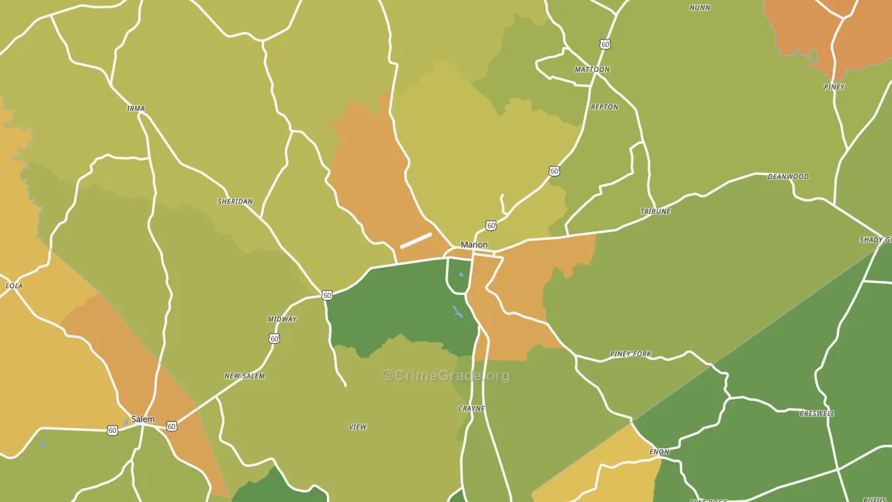Crittenden County, KY Map of Murder Rates