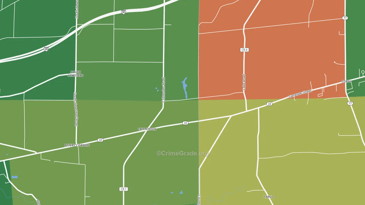 Crittenden, NY Map of Murder Rates