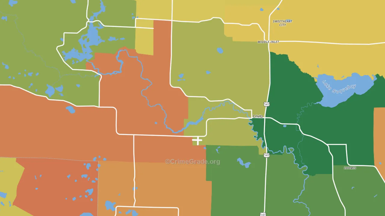 Crivitz, WI Map of Murder Rates