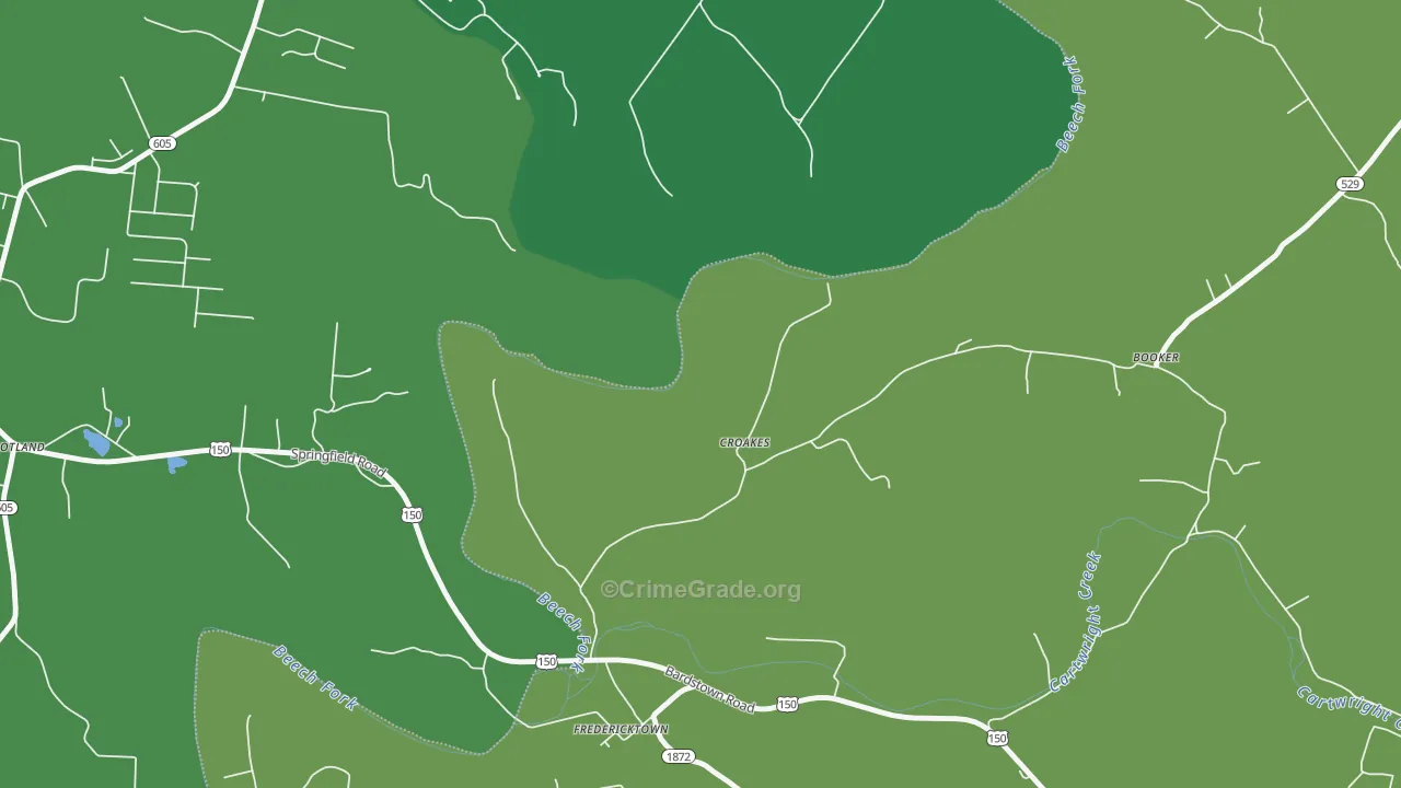 Croakes, KY Map of Murder Rates