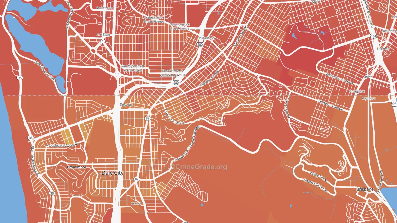 Crocker, Daly City, CA Map of Murder Rates