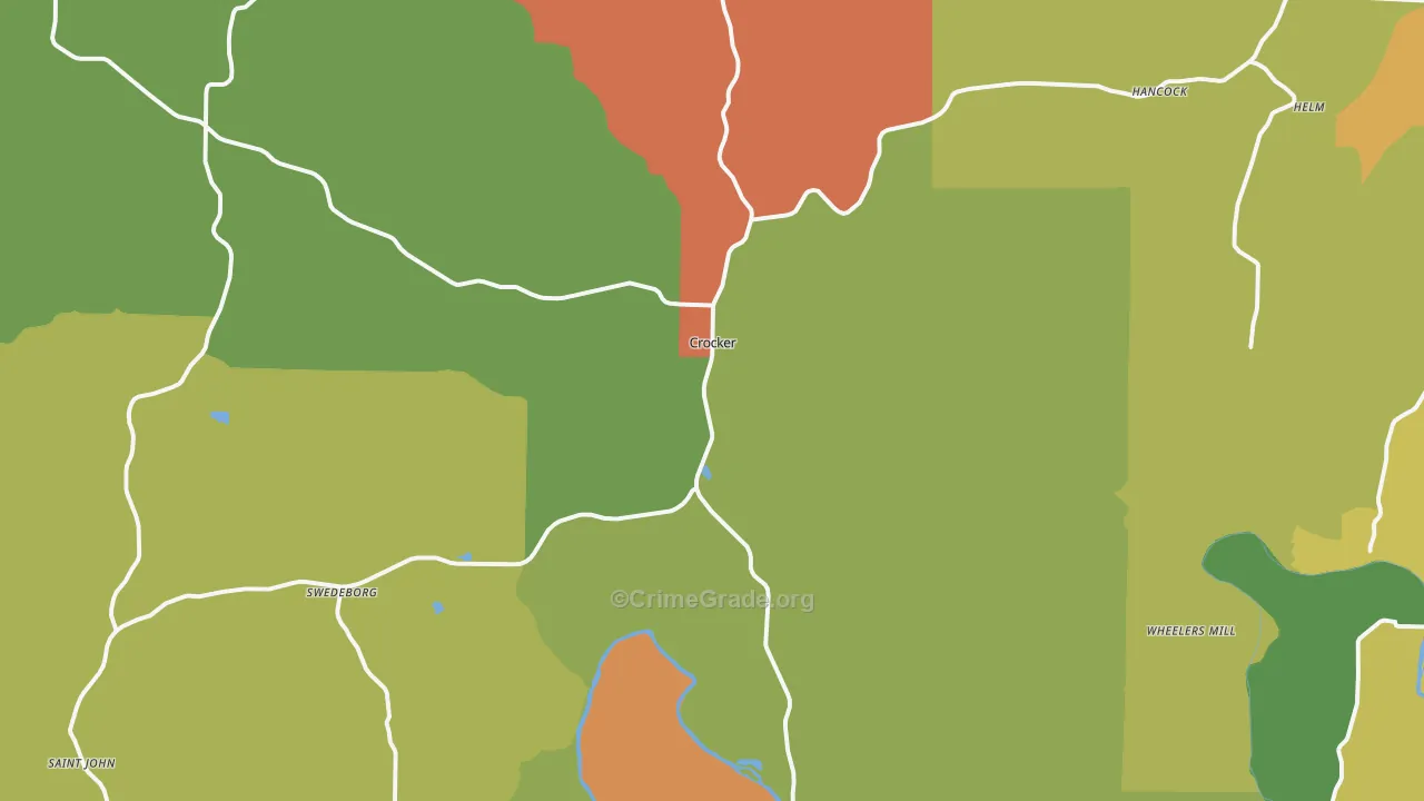 Crocker, MO Map of Murder Rates