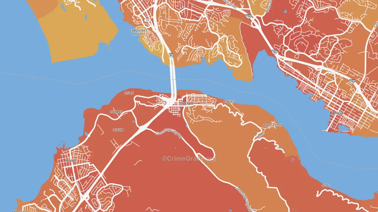 Crockett, CA Map of Murder Rates