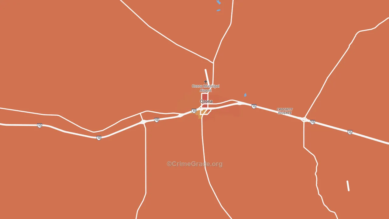 Crockett County, TX Map of Murder Rates
