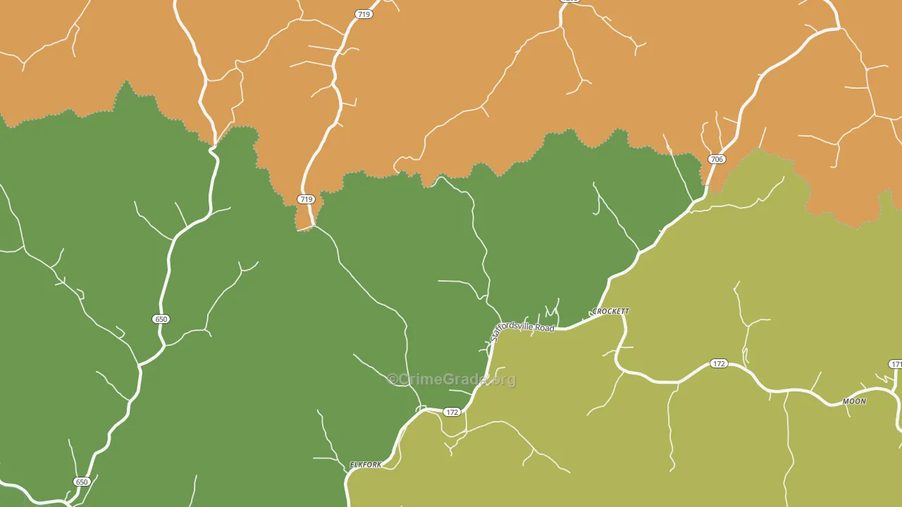 Crockett, KY Map of Murder Rates