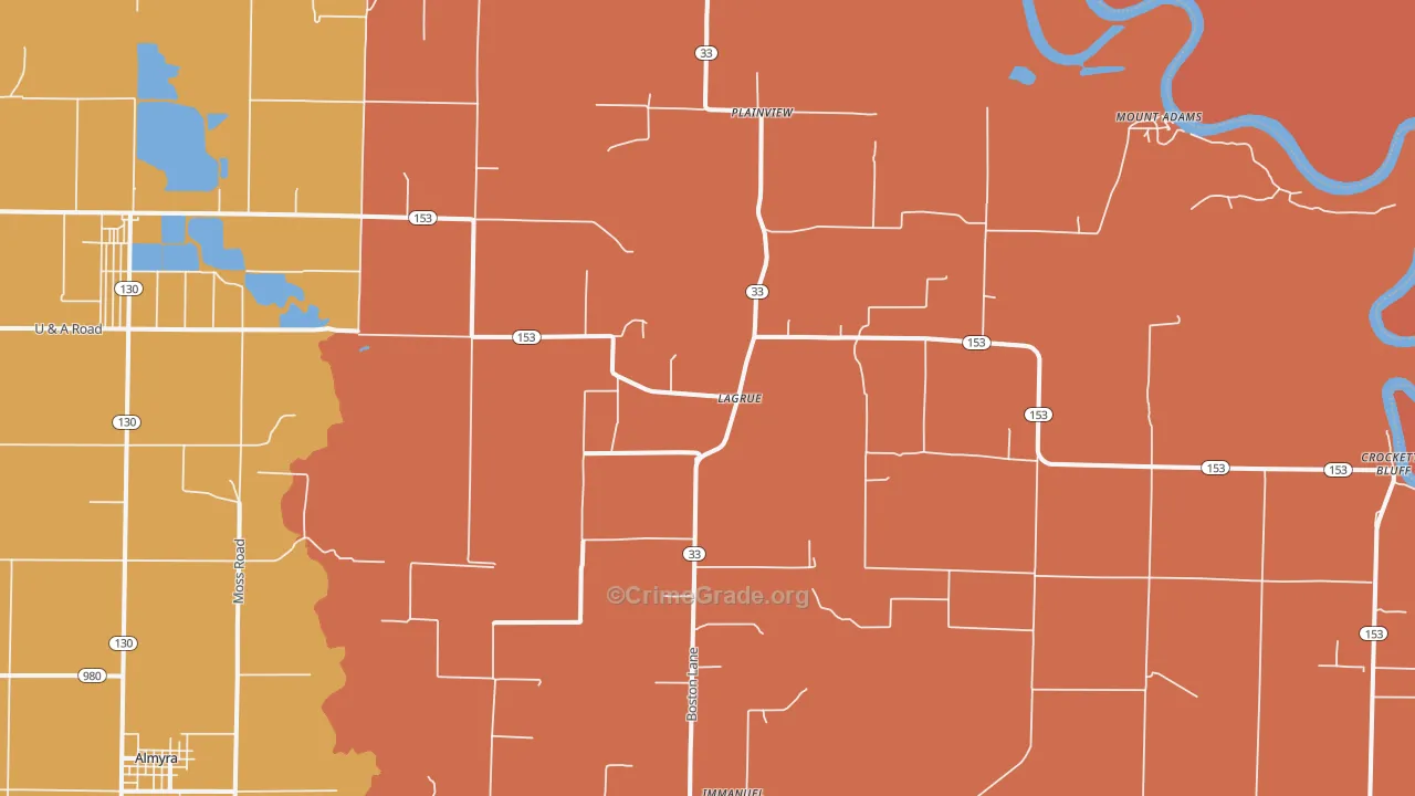 Crocketts Bluff, AR Map of Murder Rates