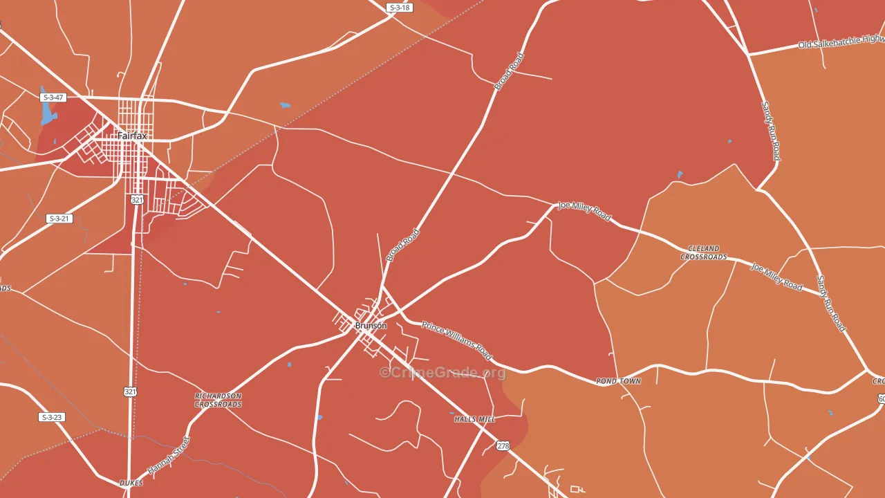 Crocketville, SC Map of Murder Rates
