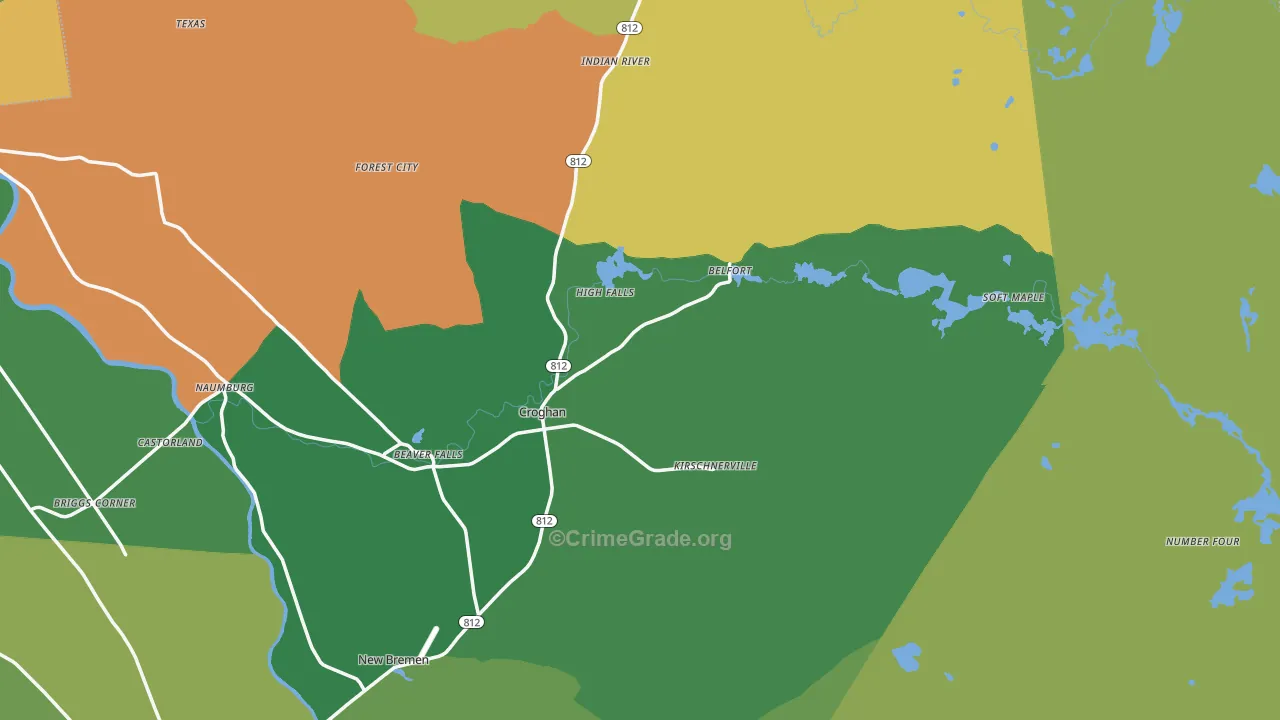 Croghan, NY Map of Murder Rates