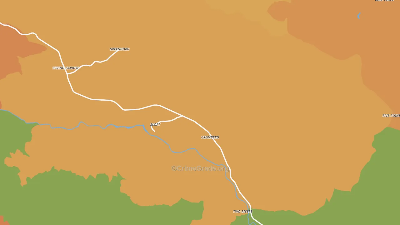 Cromberg, CA Map of Murder Rates