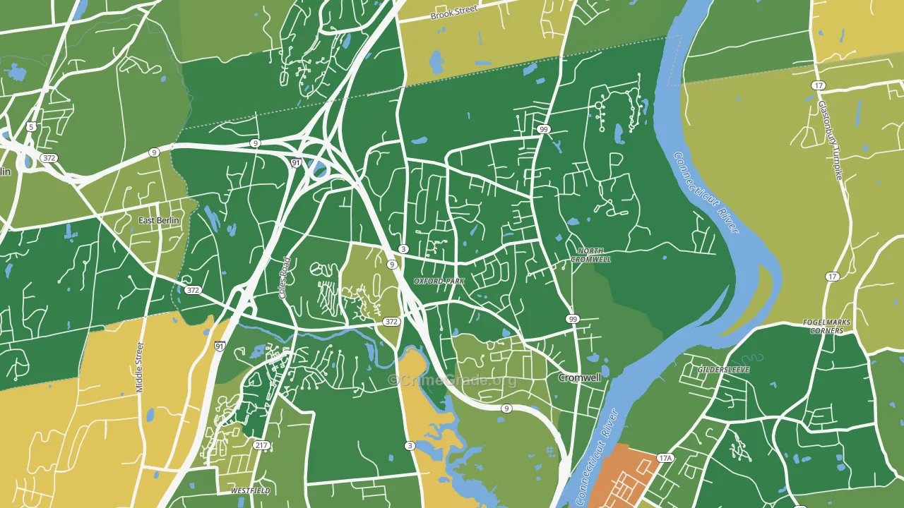 Cromwell, CT Map of Murder Rates