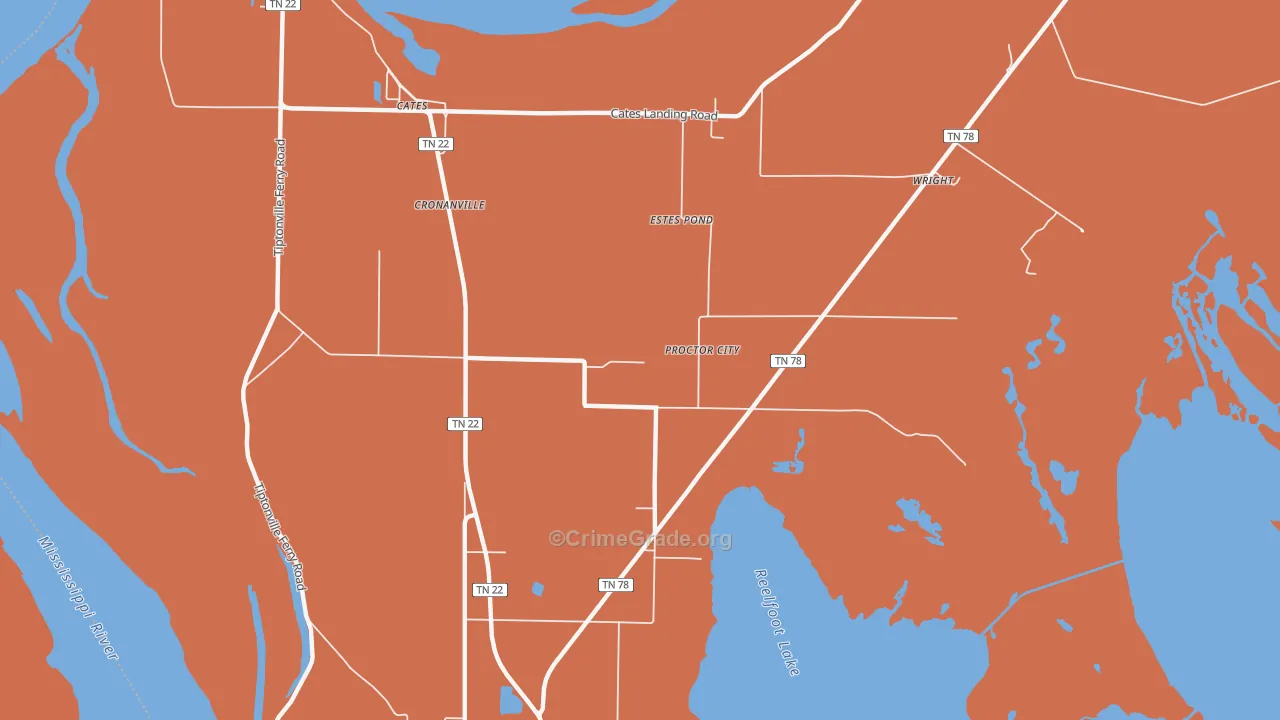 Cronanville, TN Map of Murder Rates