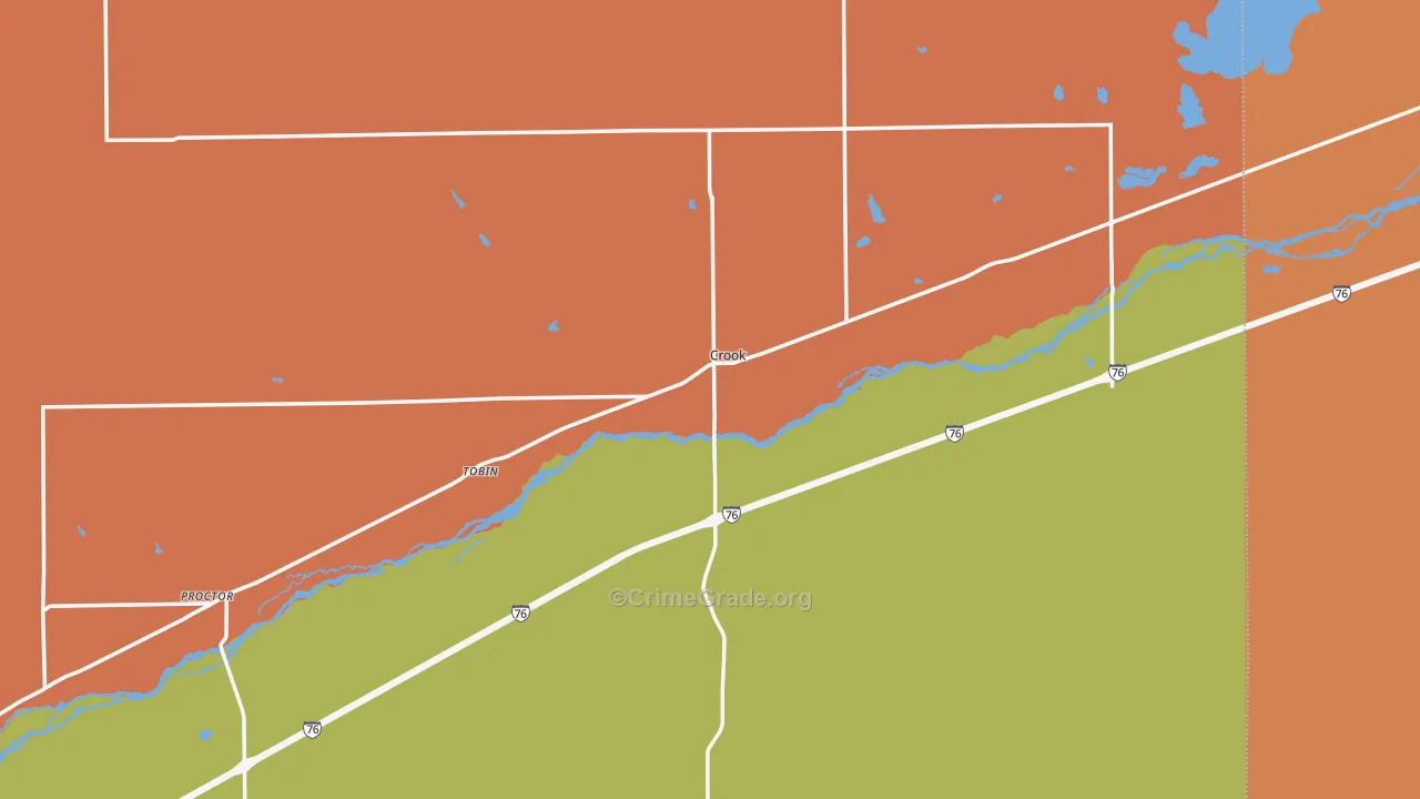 Crook, CO Map of Murder Rates