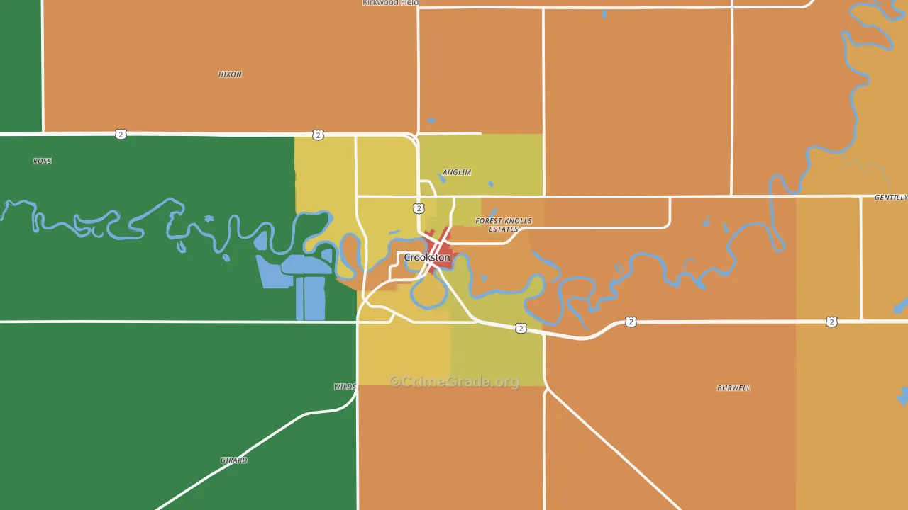 Crookston, MN Map of Murder Rates