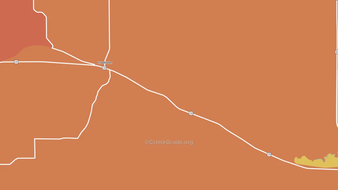 Crookston, NE Map of Murder Rates